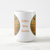 レトロサイケデリックハイランドカーフ感動的ァグ コーヒーマグカップ (中央)