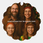 レトロサイケデリックヒッパイホリデーズクリスマス オーナメントカード (裏面)