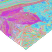 レトロサイケデリックレインボーブルーハイビスカス テーブルクロス (アングル)