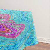 レトロサイケデリックレインボーブルーハイビスカス テーブルクロス (インサイチュ)