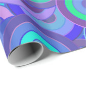 レトロサイケデリック60s円パターンおもしろいカラフル ラッピングペーパー (ロールコーナー)