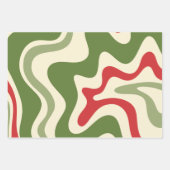 レトロサイケデリック60s 70s Groovy Christmas ラッピングペーパーシート (正面)