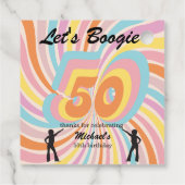 レトロサイケポップ カラフル メンズ 50歳誕生日 フェイバータグ (裏面)