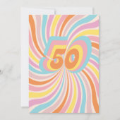 レトロサイコカラフルブギー女子50歳の誕生日 招待状 (正面)