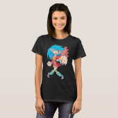 レトロサイバーパンクの少女。 Tシャツ (正面フル)