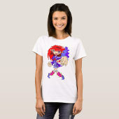 レトロサイバーパンクの少女。 Tシャツ (正面フル)