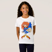 レトロサイバーパンクの少女 Tシャツ (正面フル)