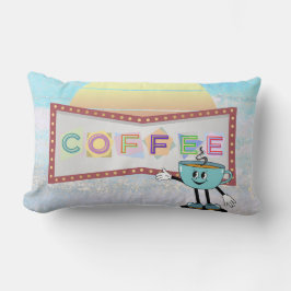 レトロサインコーヒーランバーピロー ランバークッション