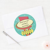 レトロサインパーティーありがとう ラウンドシール (封筒)