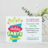 レトロサインホリデーパーティー 招待状 (スタンド正面)