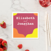 レトロサウスウェスタン結婚サンライズ スタンダードカクテルナプキン (インサイチュ)