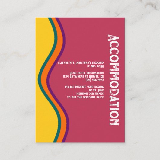 レトロサウスウエスタン結婚ウェーブズアコモデーション エンクロージャーカード (正面)