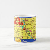 レトロサウスダコタマグの地図 コーヒーマグカップ (中央)