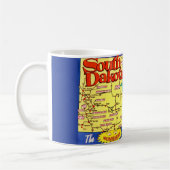 レトロサウスダコタマグの地図 コーヒーマグカップ (左)