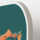 レトロサウスダコタ州の州旅行地図 ピックルボールラケット (左詳細)