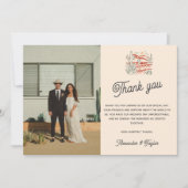 レトロサグアーロカボス結婚砂漠のサンキューカード 招待状 (正面)