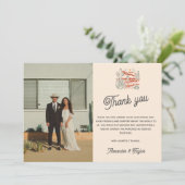 レトロサグアーロカボス結婚砂漠のサンキューカード 招待状 (スタンド正面)