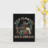 レトロサザンサンセット女性のカーボーイワイルドフラワーズワイルド カード (黄色い花)