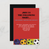 レトロサッカーをテーマにしたバーバルミツワーパーティーカード 出欠カード (正面/裏面)