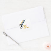 レトロサッカーハットトリック3歳の誕生日 スクエアシール (封筒)