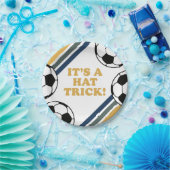レトロサッカーハットトリック3歳の誕生日 ペーパープレート (パーティー)