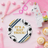 レトロサッカーハットトリック3歳の誕生日 ペーパープレート (パーティー)