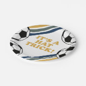 レトロサッカーハットトリック3歳の誕生日 ペーパープレート (アングル)