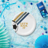 レトロサッカー誕生日紙プレート ペーパープレート (パーティー)