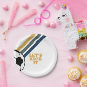 レトロサッカー誕生日紙プレート ペーパープレート (パーティー)