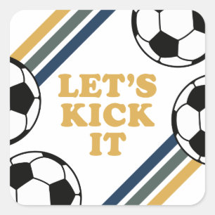 レトロサッカー誕生日 スクエアシール