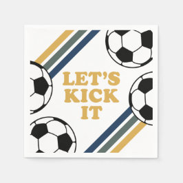 レトロサッカー誕生日 スタンダードカクテルナプキン