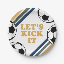 レトロサッカー誕生日 ペーパープレート