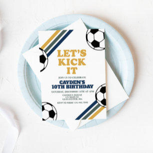 レトロサッカー誕生日 招待状