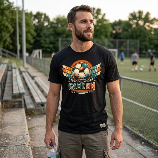 レトロサッカー ゲーム・オン Tシャツ