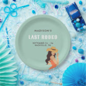 レトロサッシラストロデオピンクグリーンバチェロレッテ ペーパープレート (パーティー)