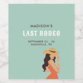 レトロサッシラストロデオピンクグリーンバチェロレッテ ワインラベル (シングルラベル)