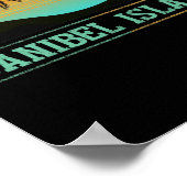 レトロサニベルアイランドフロリダトロピカルサンセットビーチ ポスター (角)