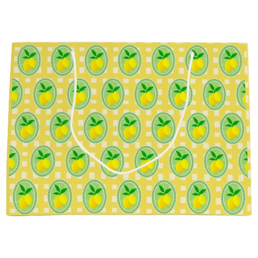 レトロサニーイエローレモン ラージペーパーバッグ (正面)