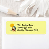 レトロサニーデイアットザビーチ差出人住所ラベル ラベル (インサイチュ)