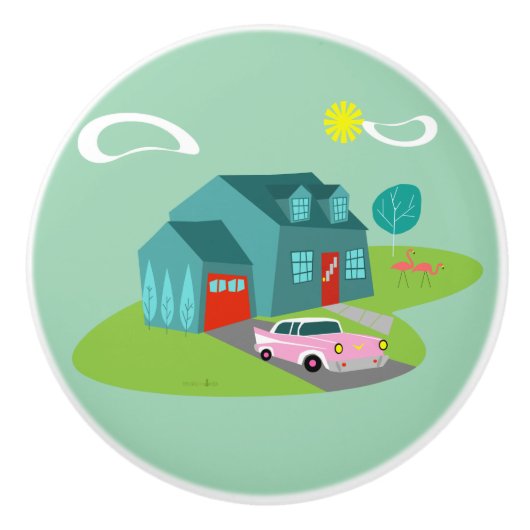 レトロサバーバンハウスセラミックスプル セラミックノブ (正面)