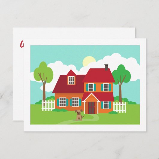 レトロサバーブハウスニューホームチェンジオブアドレス 案内ポストカード (正面/裏面)