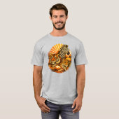 レトロサファリ動物柄 | ビンテージ野生動物ボホ Tシャツ (正面フル)