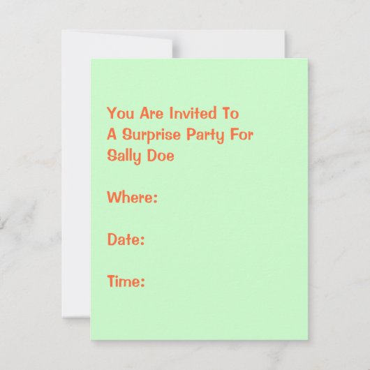 レトロサプライズパーティーの任意の大事な行事招待状 招待状 (裏面)
