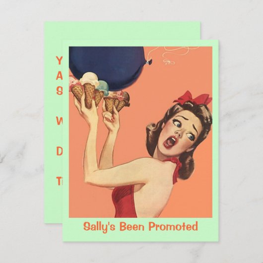 レトロサプライズパーティーの任意の大事な行事招待状 招待状 (正面/裏面)