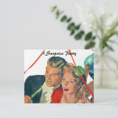 レトロサプライズパーティーゴールデンアニバーシャル招待状 招待状 (スタンド正面)