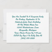 レトロサプライズパーティー女子誕生日ケーキ招待状 招待状 (裏面)