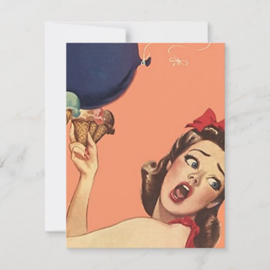 レトロサプライズパーティー招待状 どんな行事にも使える 白紙 招待状 (正面)