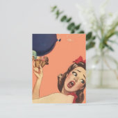 レトロサプライズパーティー招待状 どんな行事にも使える 白紙 招待状 (スタンド正面)