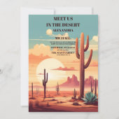 レトロサボスデザートランドスケー結婚ズ 招待状 (正面)