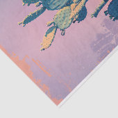 レトロサボテンの砂漠のアートワークのデコページ 薄葉紙 (詳細)